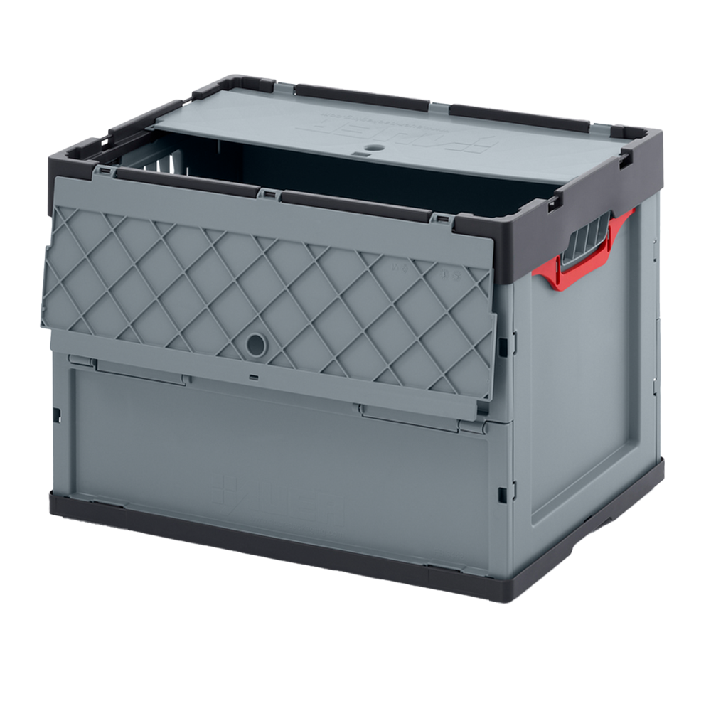 Klappkiste Mit Deckel 600x400x400 Mm – Stapelkiste Faltbox Von Bekuplast, Gebraucht